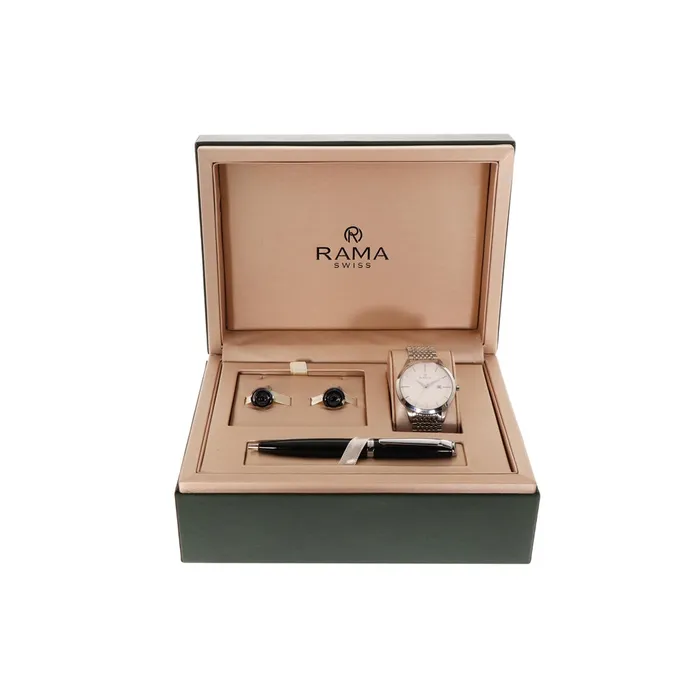 Rama Bracelets Rama Mens Full Stainless Steel Quartz Watch With Set Of Pen And Cufflink Rama Bracelets Rama Mens Full Stainless Steel Quartz Watch With Set Of Pen And Cufflink