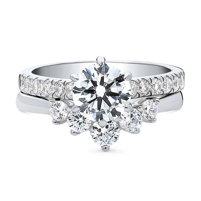 Rings BERRICLE 5Stone Solitaire 125ct CZ Ring Set in Sterling Silver