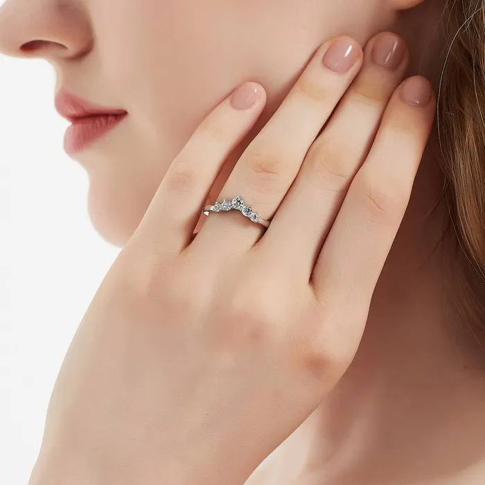 Rings BERRICLE 5Stone Solitaire 125ct CZ Ring Set in Sterling Silver