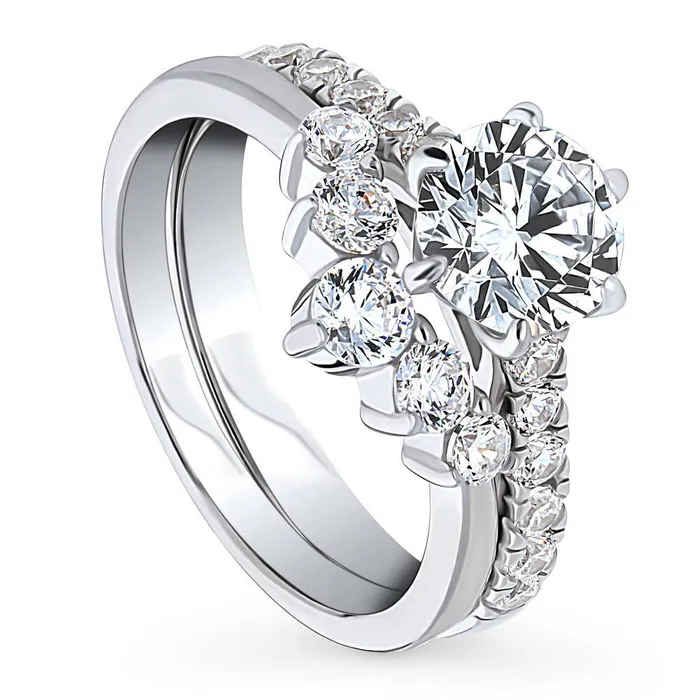 Rings BERRICLE 5Stone Solitaire 125ct CZ Ring Set in Sterling Silver