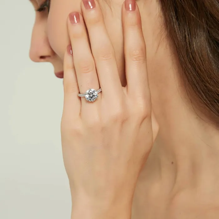 Rings BERRICLE 5Stone Solitaire 38ct CZ Ring Set in Sterling Silver