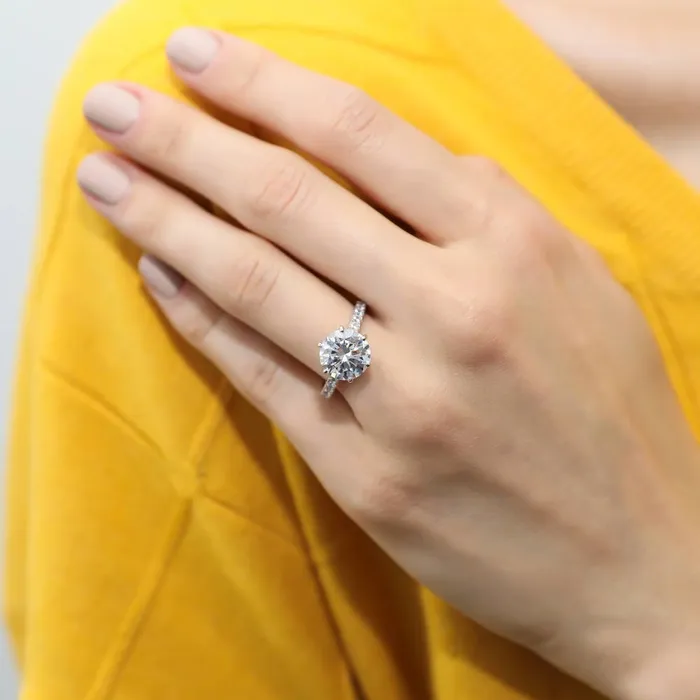 Rings BERRICLE 5Stone Solitaire 38ct CZ Ring Set in Sterling Silver