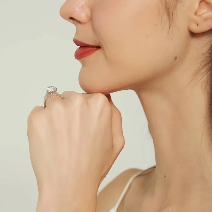 Rings BERRICLE 5Stone Solitaire 38ct CZ Ring Set in Sterling Silver