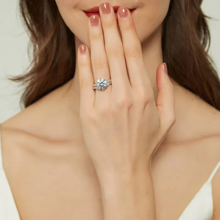 Rings BERRICLE 5Stone Solitaire 38ct CZ Ring Set in Sterling Silver