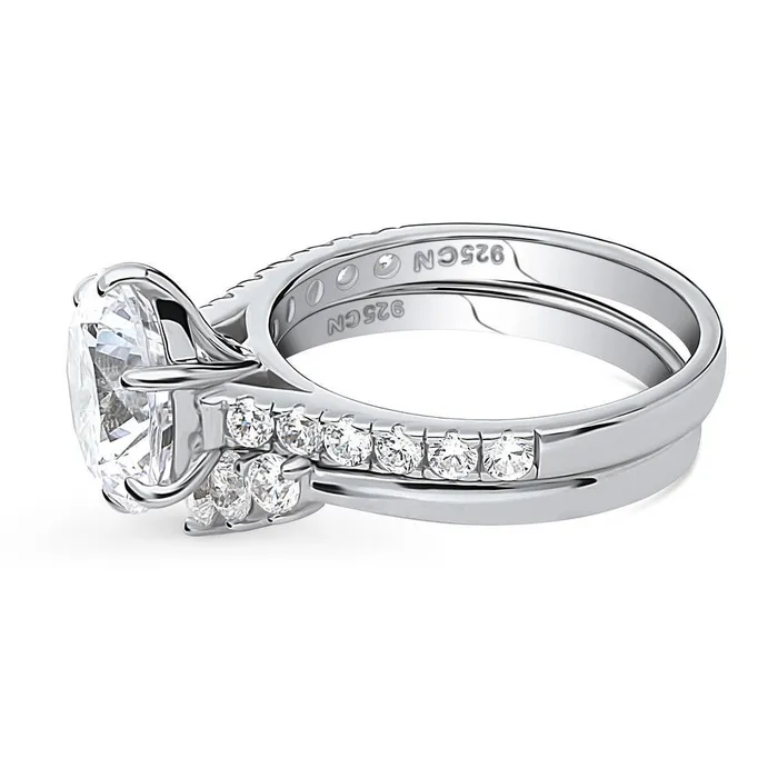 Rings BERRICLE 5Stone Solitaire 38ct CZ Ring Set in Sterling Silver