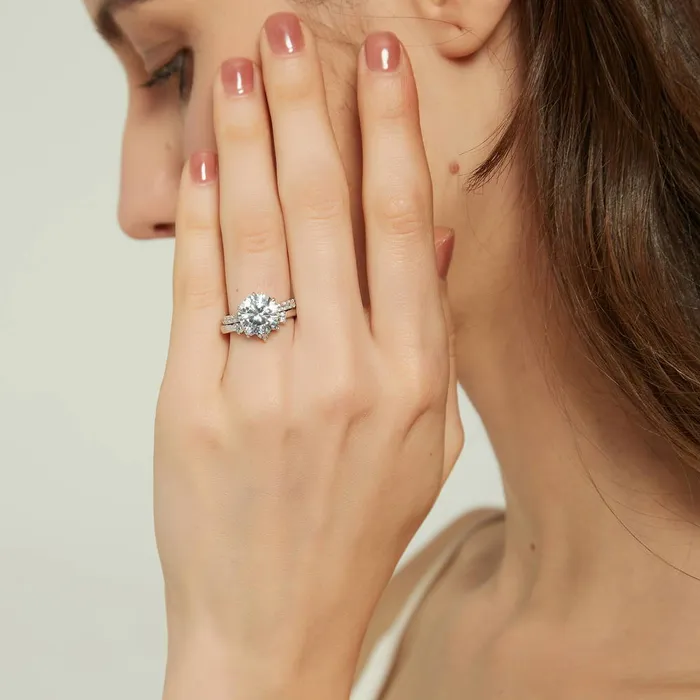 Rings BERRICLE 5Stone Solitaire 38ct CZ Ring Set in Sterling Silver
