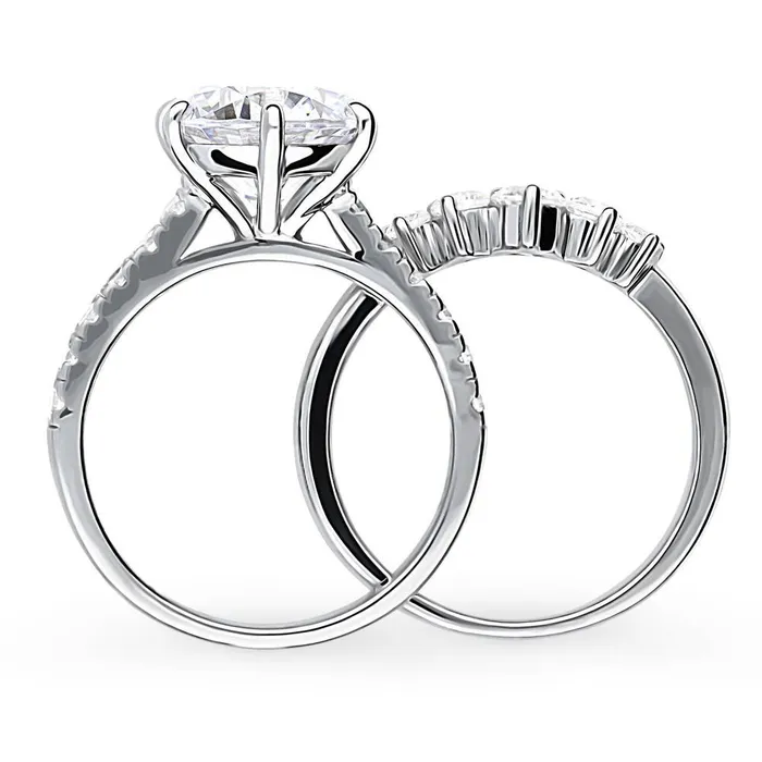 Rings BERRICLE 5Stone Solitaire 38ct CZ Ring Set in Sterling Silver