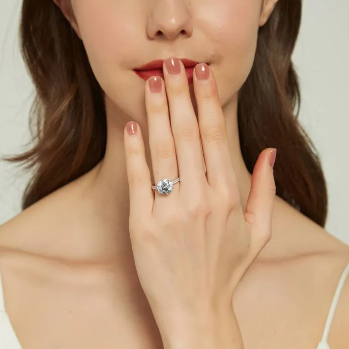 Rings BERRICLE 5Stone Solitaire 38ct CZ Ring Set in Sterling Silver