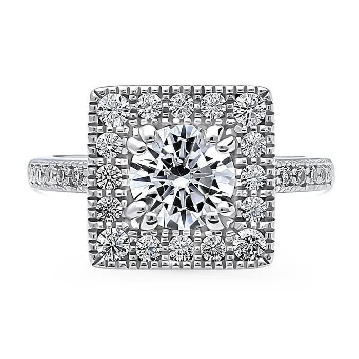 Rings BERRICLE Halo CZ Ring in Sterling Silver