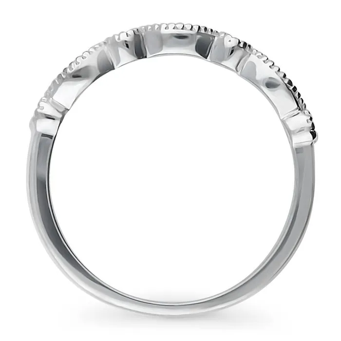 Rings BERRICLE Milgrain Art Deco Crown Set CZ Eternity Ring in Sterling Silver