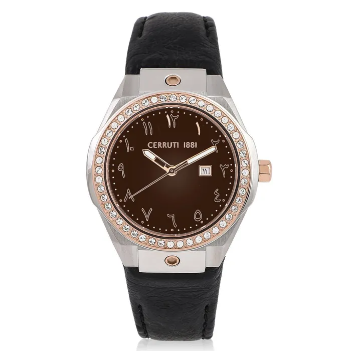 Rings Cerruti Cerruti 1881 Ruscello Ladies Brown Dial TwoTone Watch with Arabic Numerals Rings Cerruti Cerruti 1881 Ruscello Ladies Brown Dial TwoTone Watch with Arabic Numerals