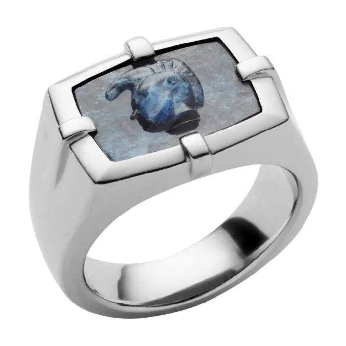 Rings Diesel Diesel Mens Ring Stainless Steel With African Blue Stone Logo Size 9 Rings Diesel Diesel Mens Ring Stainless Steel With African Blue Stone Logo Size 9