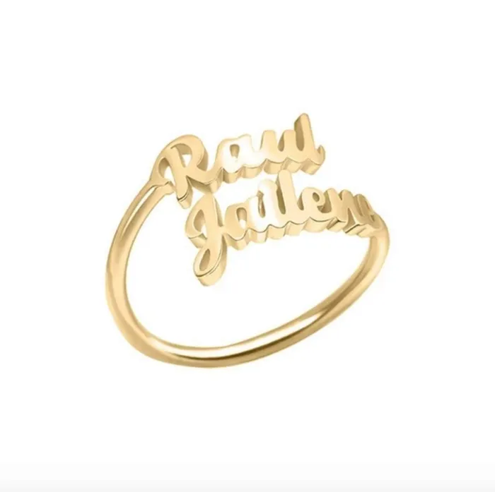 Rings Double Cursive Name Ring Novalico