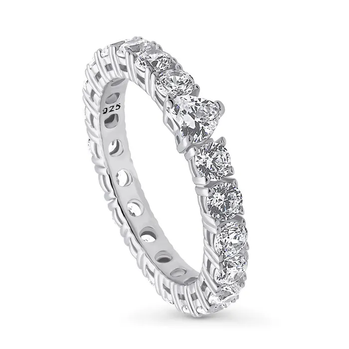 Solitaire 025ct Heart CZ Ring in Sterling Silver BERRICLE Rings