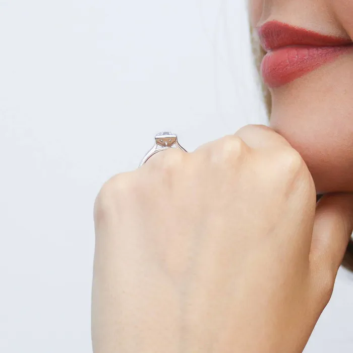 Solitaire 12ct Bezel Princess CZ Ring Set in Sterling Silver BERRICLE Rings