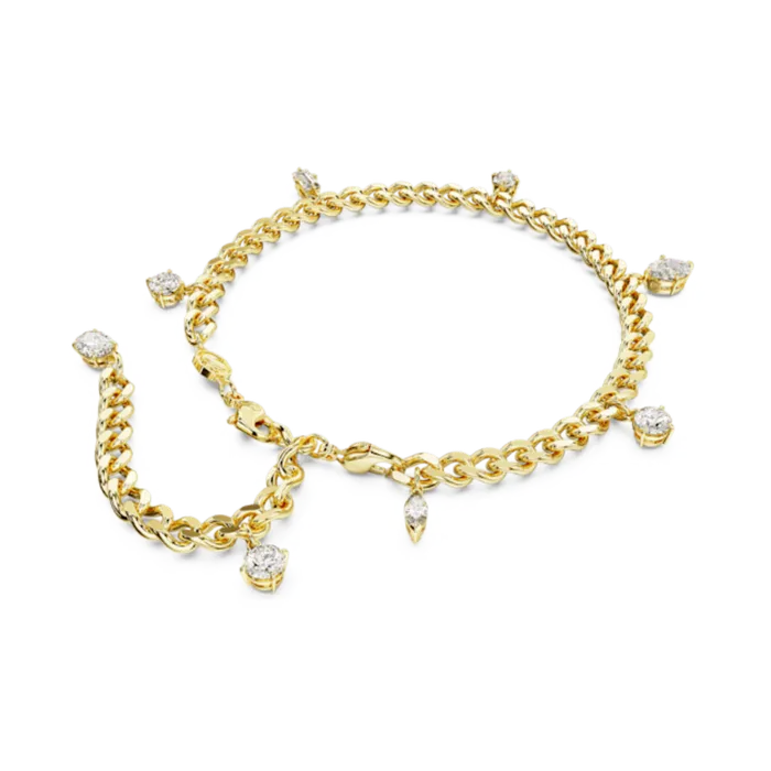 Swarovski Dextera Bracelet and Anklet Mixed cuts White Goldtone plated Swarovski Bracelets