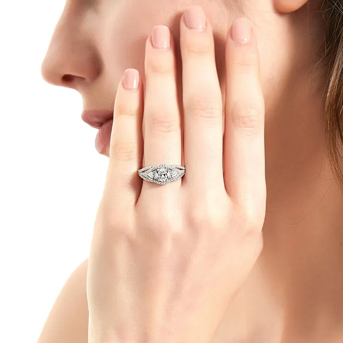 Woven 3Stone 04ct CZ Ring in Sterling Silver BERRICLE Rings