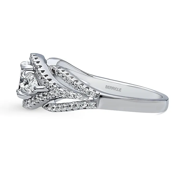 Woven 3Stone 04ct CZ Ring in Sterling Silver BERRICLE Rings