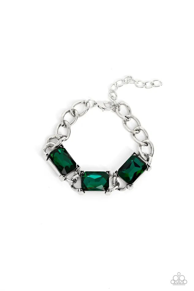 Bracelets All Eyes On U Jewelry Paparazzi Accessories Dazzling Debut Green Paparazzi Bracelet