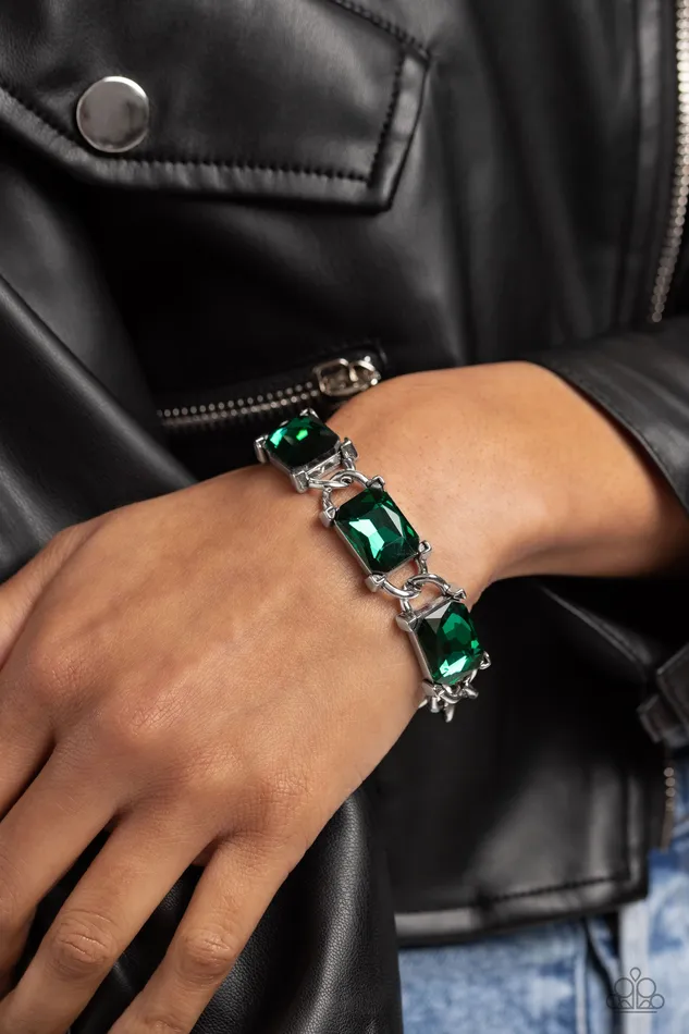Bracelets All Eyes On U Jewelry Paparazzi Accessories Dazzling Debut Green Paparazzi Bracelet