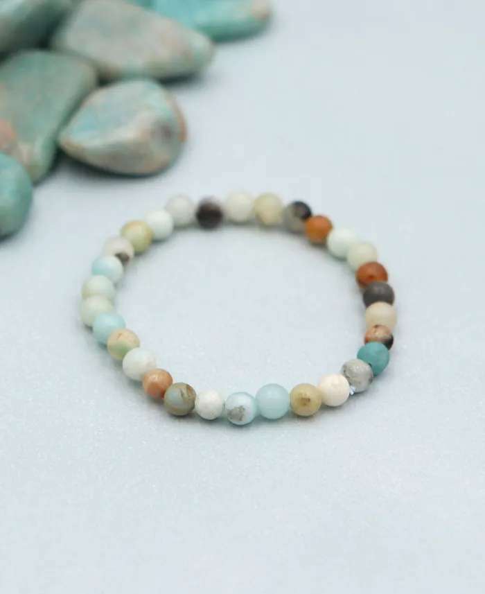 Buddha Groove Amazonite Gemstone Bead Bracelet Bracelets