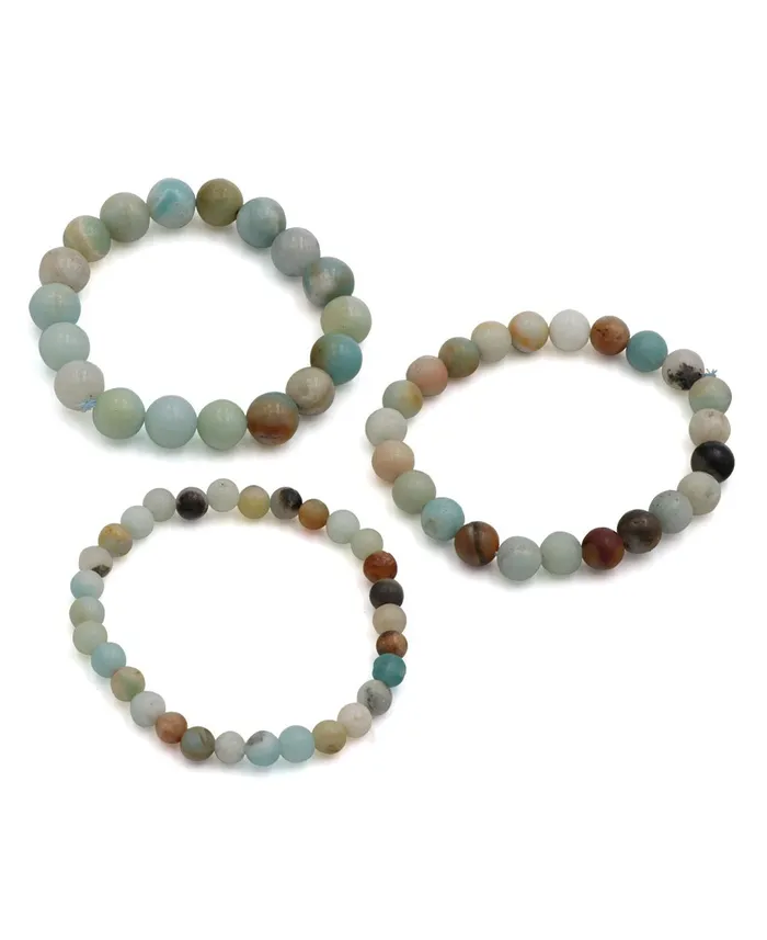 Buddha Groove Amazonite Gemstone Bead Bracelet Bracelets