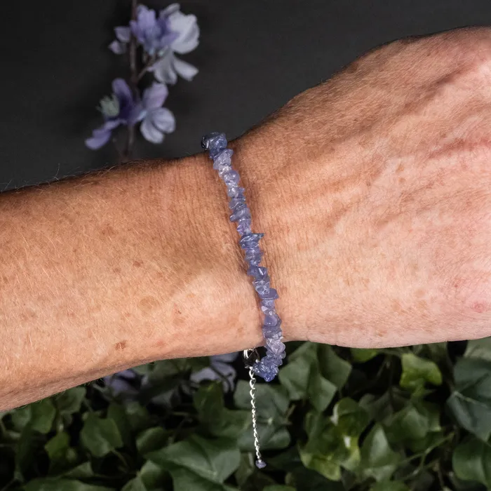 InnerVision Crystals Tanzanite Chip Bracelet 925 Adjustable Bracelets
