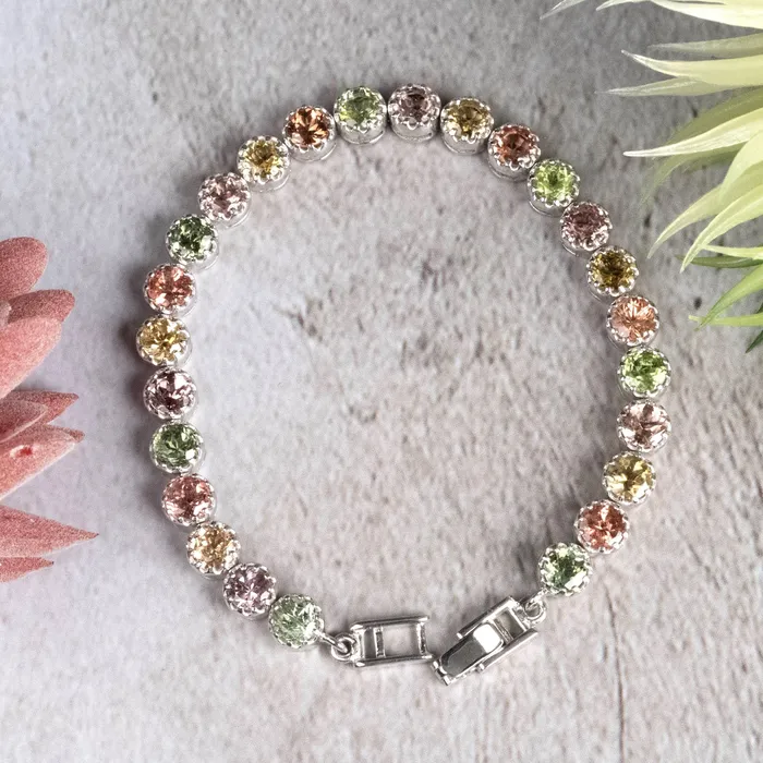 InnerVision Crystals Tourmaline Tennis Bracelet 925 Bracelets