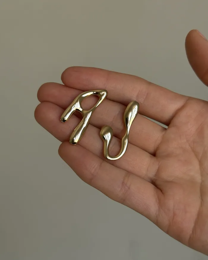 Luv Aj Fine Earrings Goopy Letter Initial Earrings Luv Aj Fine Earrings Goopy Letter Initial Earrings