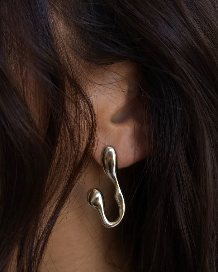 Luv Aj Fine Earrings Goopy Letter Initial Earrings Luv Aj Fine Earrings Goopy Letter Initial Earrings