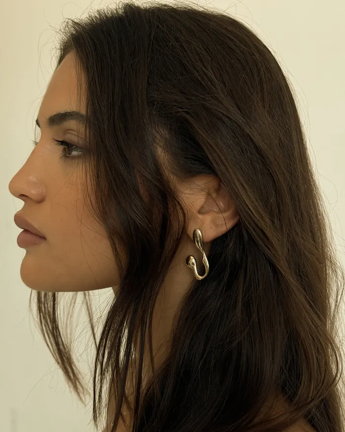 Luv Aj Fine Earrings Goopy Letter Initial Earrings Luv Aj Fine Earrings Goopy Letter Initial Earrings