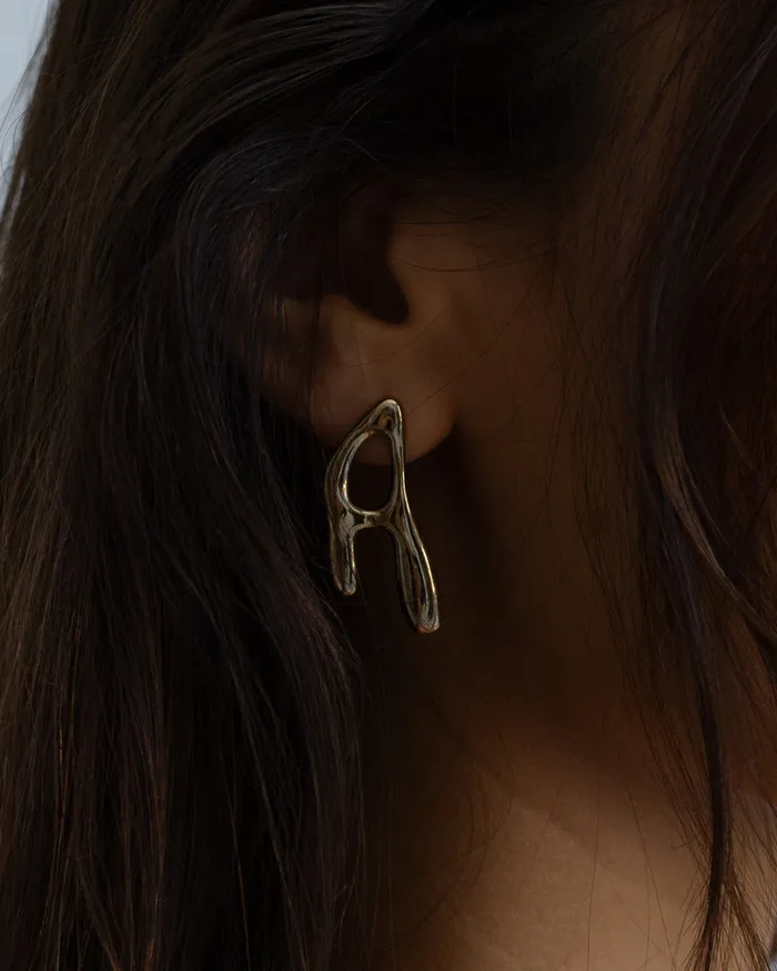 Luv Aj Fine Earrings Goopy Letter Initial Earrings Luv Aj Fine Earrings Goopy Letter Initial Earrings