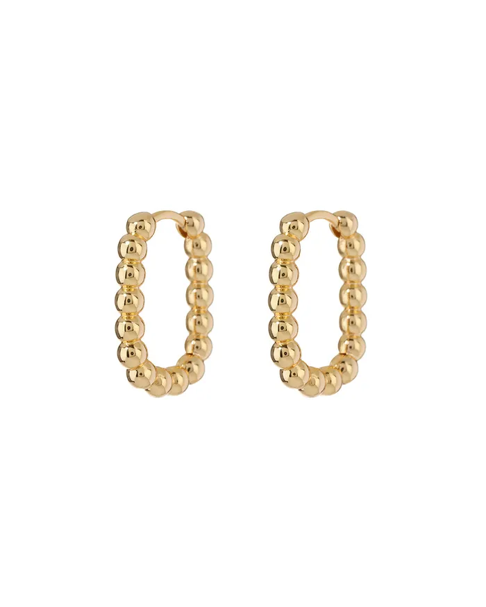 Luv Aj PreStyled Sets Beaded Chain Link Huggies Gold