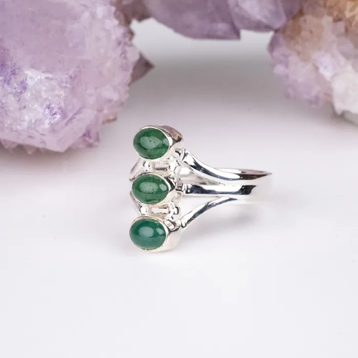 Rings Emerald Ring 6x4mm Size 8 925 Silver InnerVision Crystals