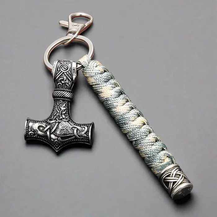 Viking Trinkets Bracelets Hammer of Valhalla Stainless Steel Mjolnir Keyring