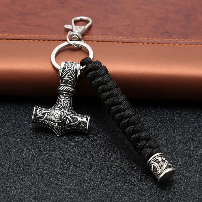 Viking Trinkets Bracelets Hammer of Valhalla Stainless Steel Mjolnir Keyring