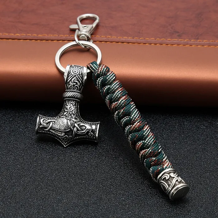 Viking Trinkets Bracelets Hammer of Valhalla Stainless Steel Mjolnir Keyring