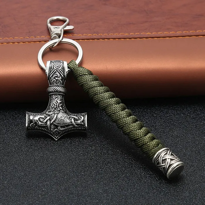 Viking Trinkets Bracelets Hammer of Valhalla Stainless Steel Mjolnir Keyring