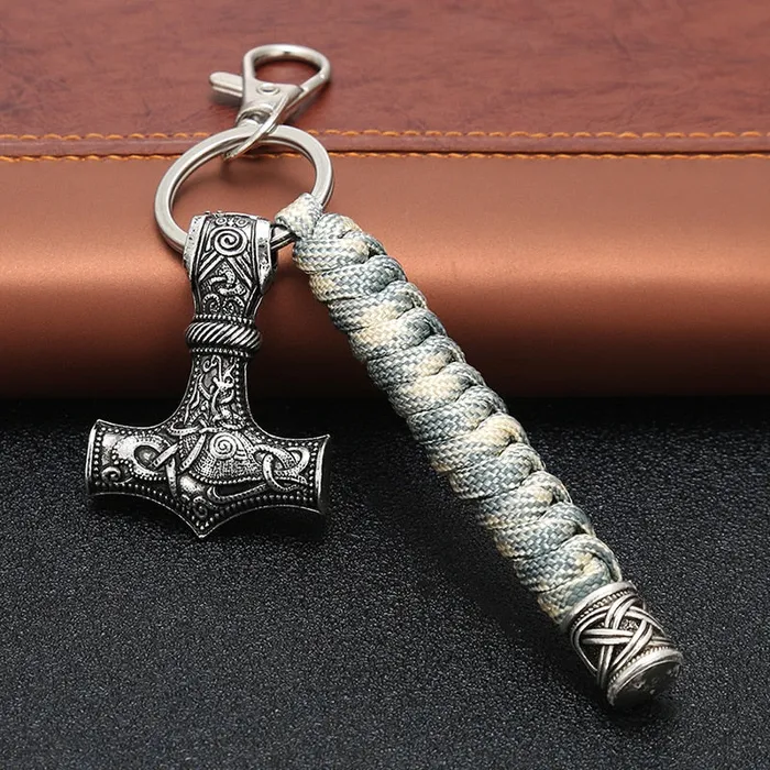 Viking Trinkets Bracelets Hammer of Valhalla Stainless Steel Mjolnir Keyring